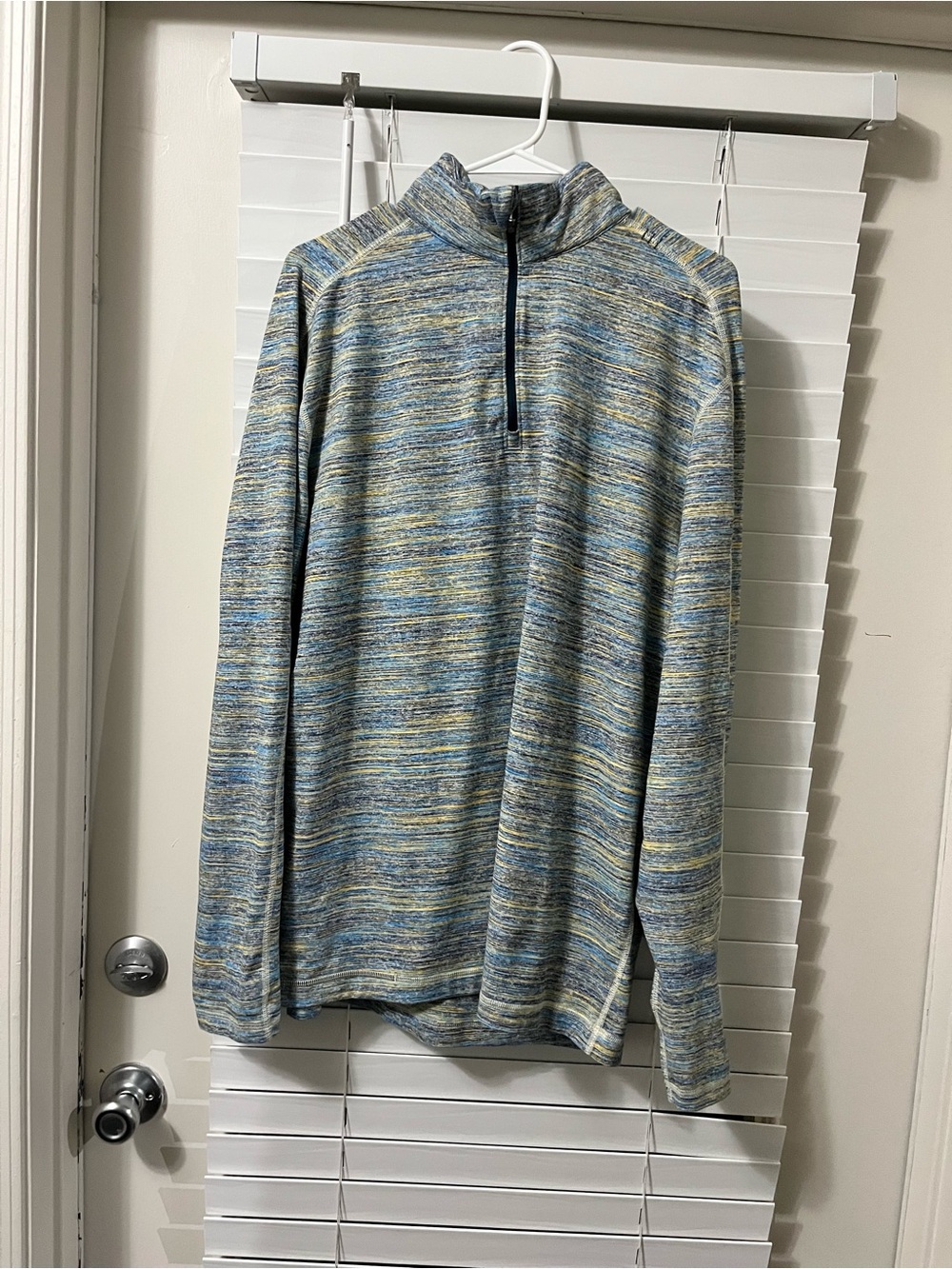 Men's Quarter-Zip Performance Sweater - Blue Heather. LULULEMON